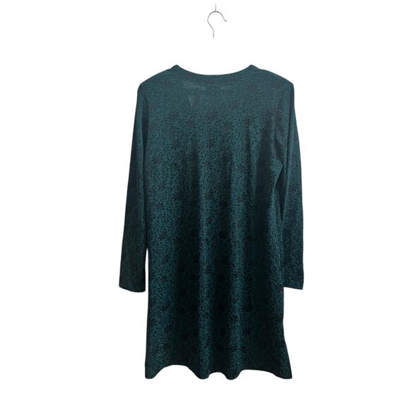 Vintage Rabbit Rabbit Rabbit Green Jacquard V Neck Button Down Tunic 14M Boho - Picture 4 of 12